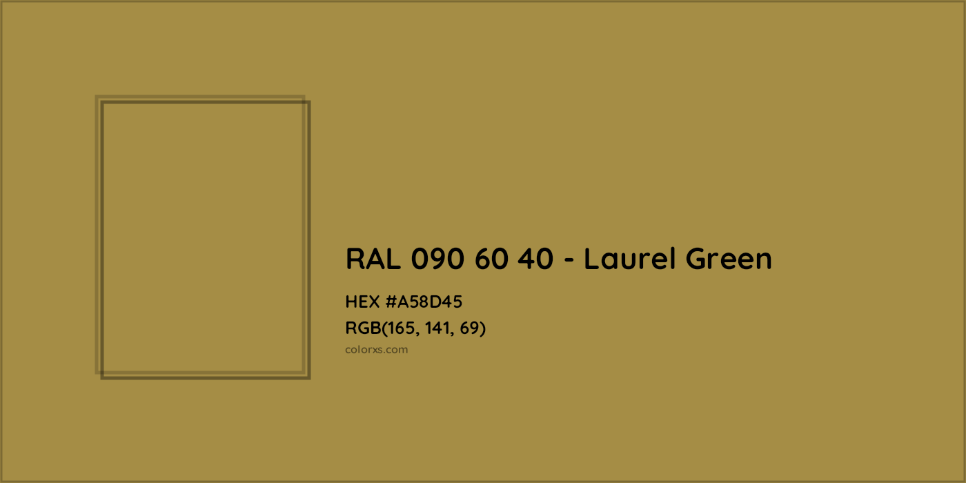 HEX #A58D45 RAL 090 60 40 - Laurel Green CMS RAL Design - Color Code