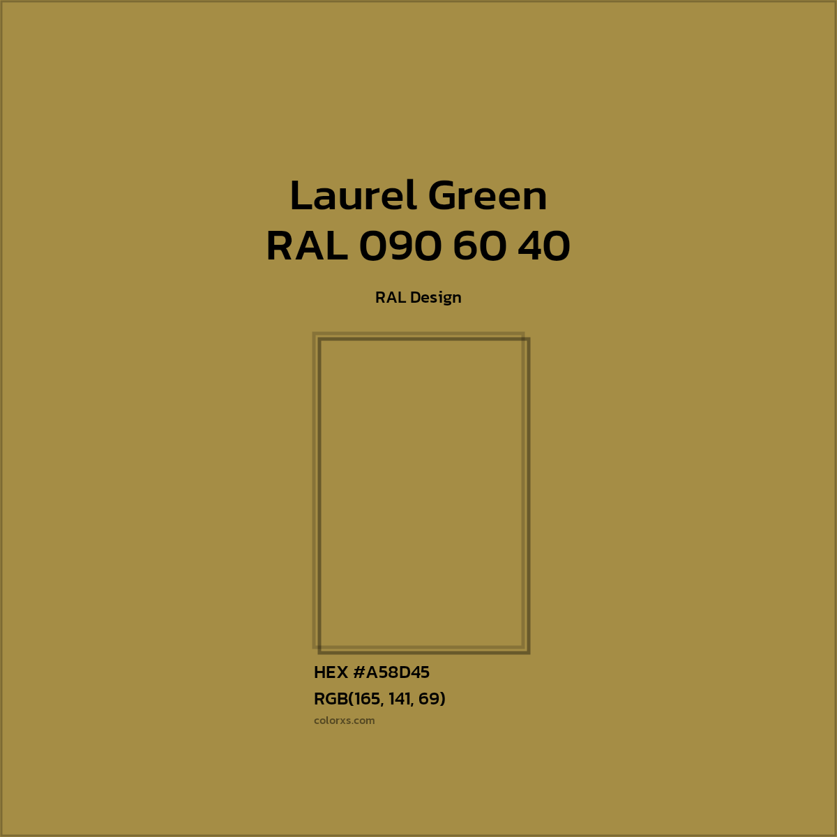 HEX #A58D45 RAL 090 60 40 - Laurel Green CMS RAL Design - Color Code