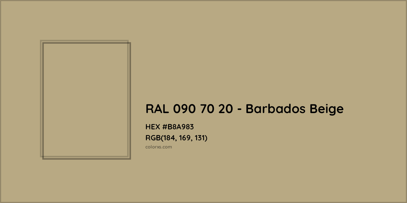 HEX #B8A983 RAL 090 70 20 - Barbados Beige CMS RAL Design - Color Code