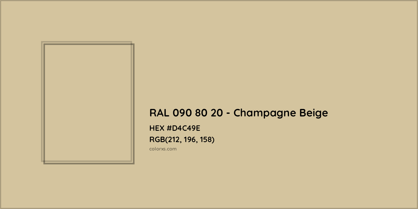 HEX #D4C49E RAL 090 80 20 - Champagne Beige CMS RAL Design - Color Code