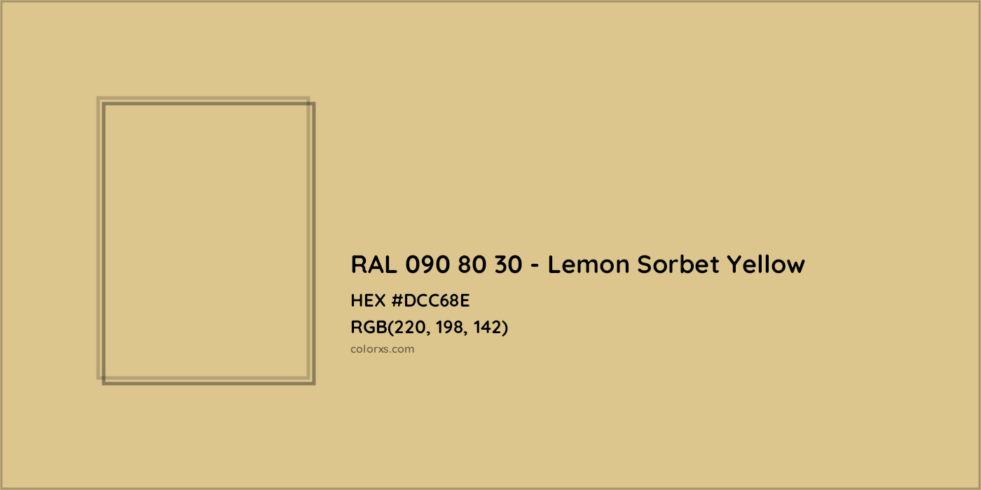 HEX #DCC68E RAL 090 80 30 - Lemon Sorbet Yellow CMS RAL Design - Color Code