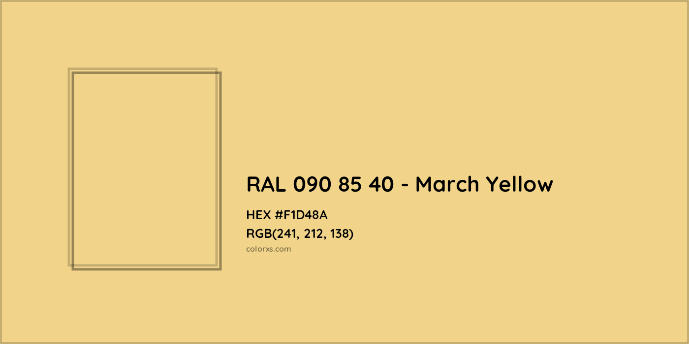 HEX #F1D48A RAL 090 85 40 - March Yellow CMS RAL Design - Color Code