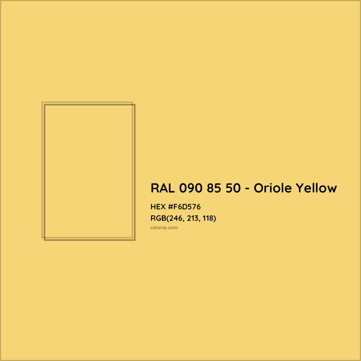 HEX #F6D576 RAL 090 85 50 - Oriole Yellow CMS RAL Design - Color Code