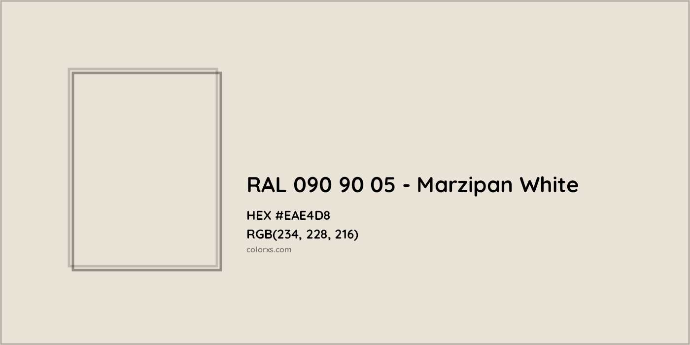 HEX #EAE4D8 RAL 090 90 05 - Marzipan White CMS RAL Design - Color Code