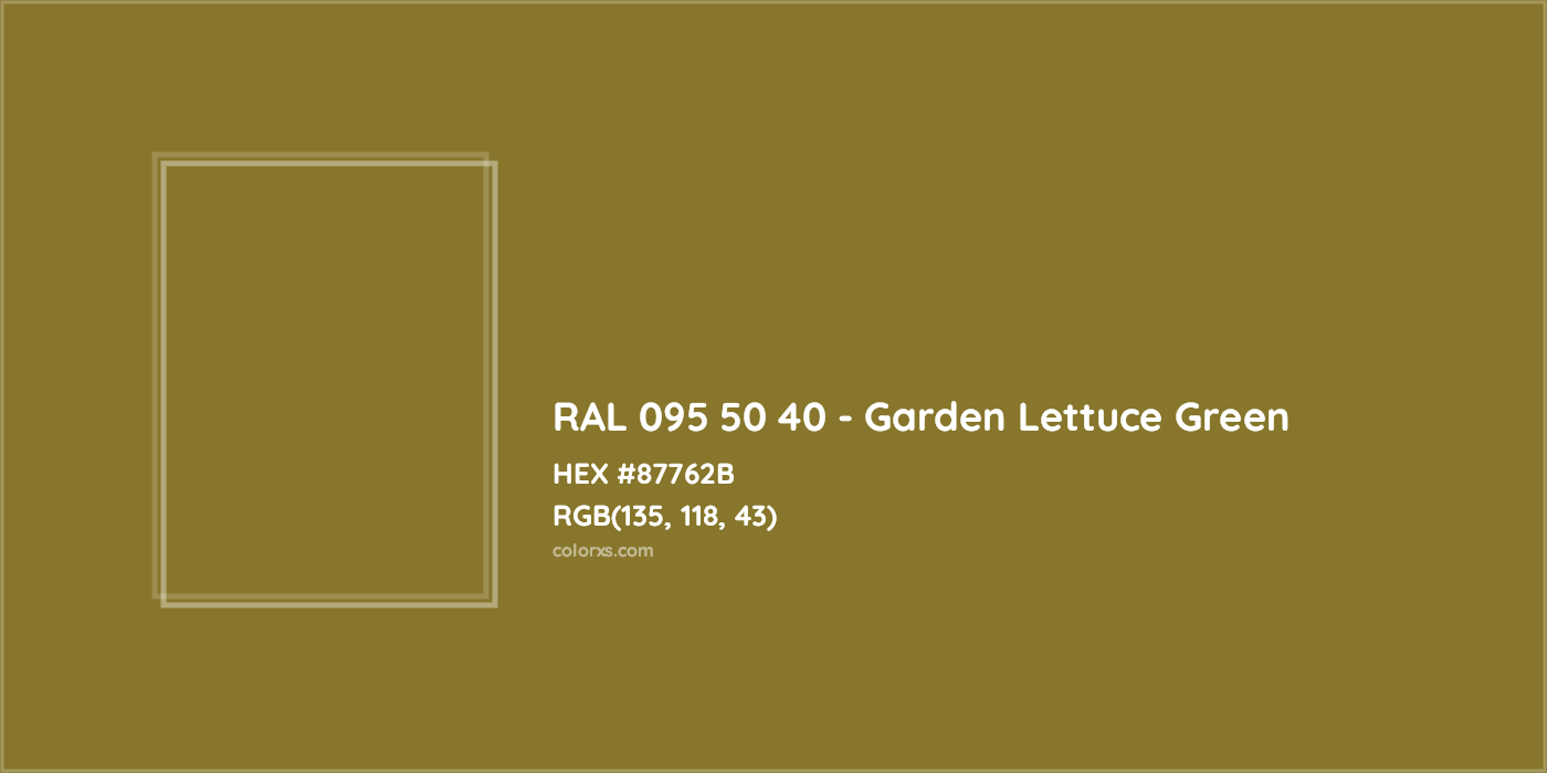 HEX #87762B RAL 095 50 40 - Garden Lettuce Green CMS RAL Design - Color Code