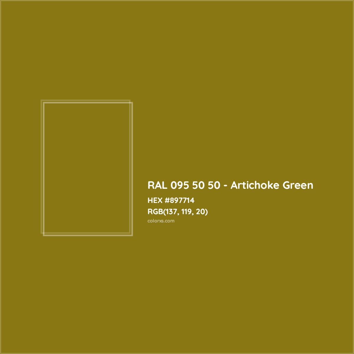 HEX #897714 RAL 095 50 50 - Artichoke Green CMS RAL Design - Color Code