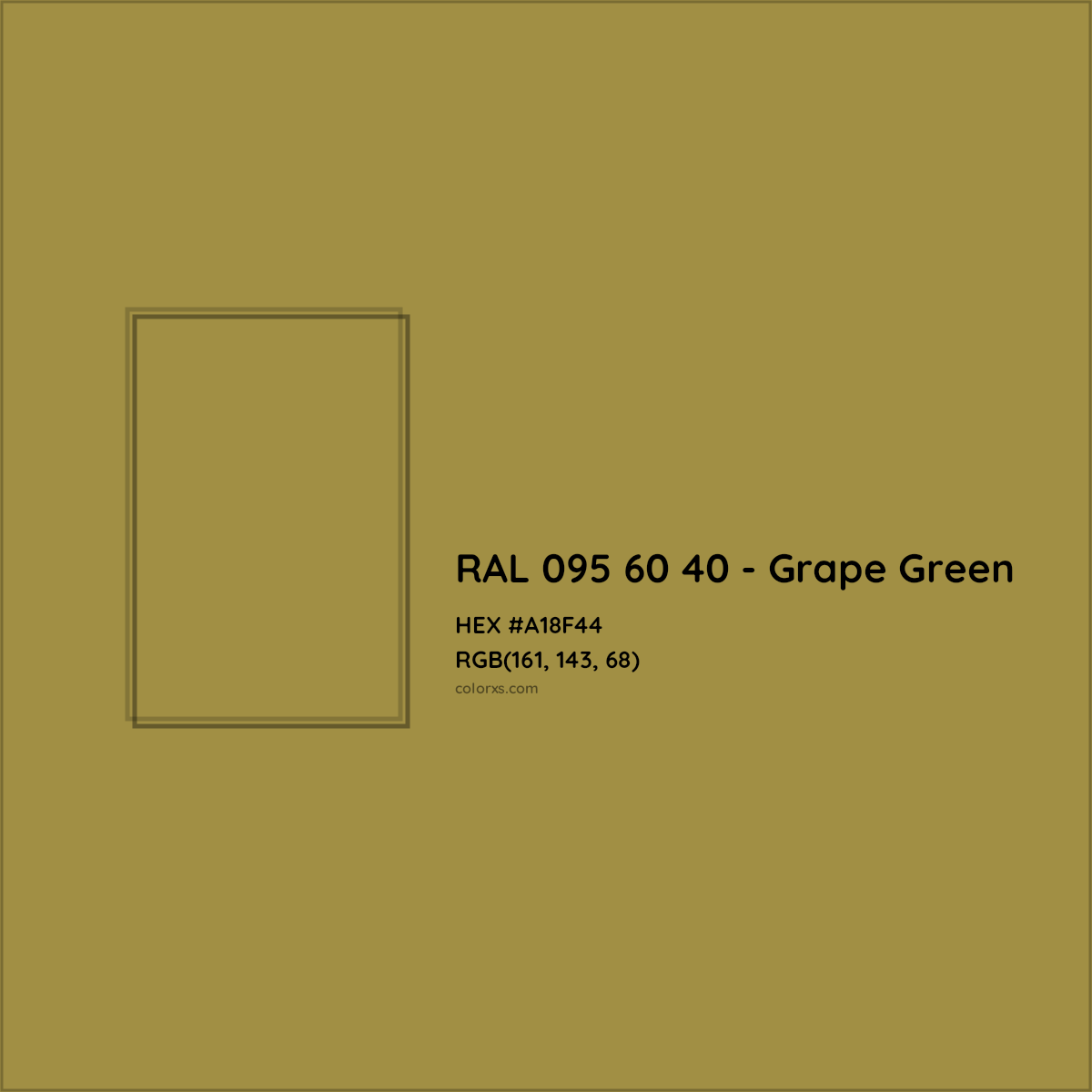HEX #A18F44 RAL 095 60 40 - Grape Green CMS RAL Design - Color Code