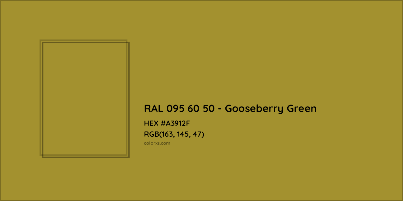 HEX #A3912F RAL 095 60 50 - Gooseberry Green CMS RAL Design - Color Code