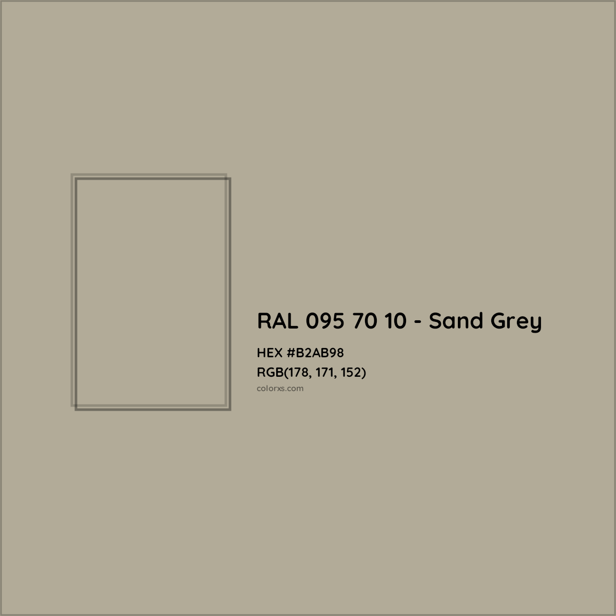 HEX #B2AB98 RAL 095 70 10 - Sand Grey CMS RAL Design - Color Code