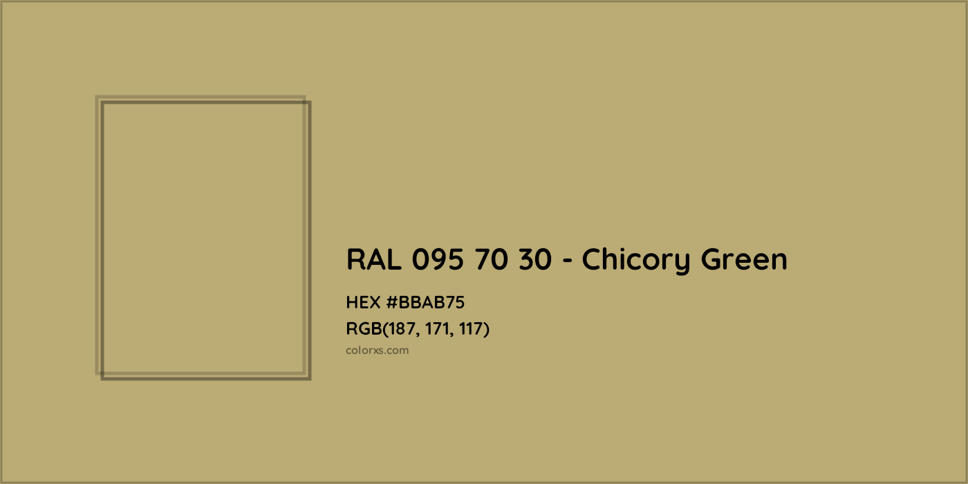 HEX #BBAB75 RAL 095 70 30 - Chicory Green CMS RAL Design - Color Code