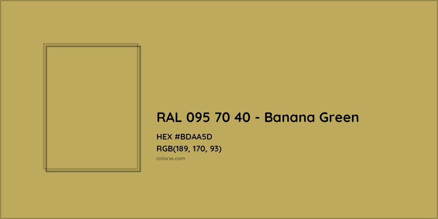 HEX #BDAA5D RAL 095 70 40 - Banana Green CMS RAL Design - Color Code