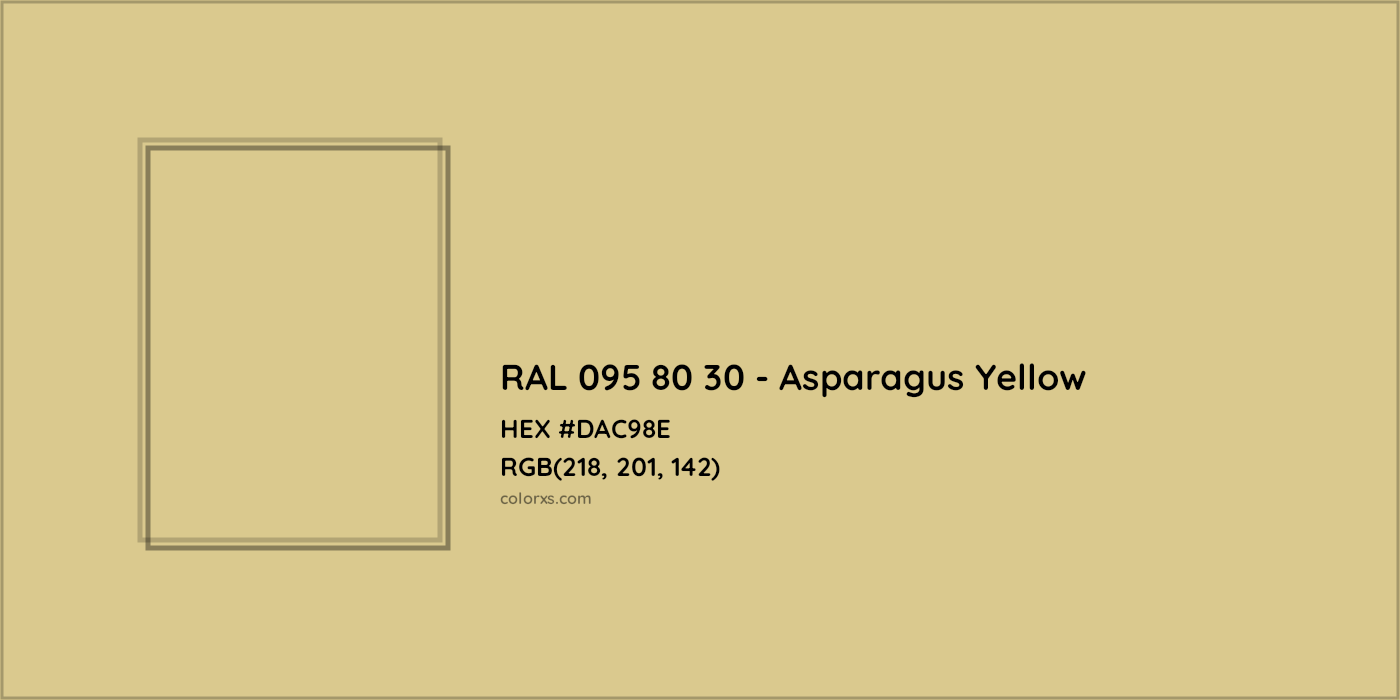 HEX #DAC98E RAL 095 80 30 - Asparagus Yellow CMS RAL Design - Color Code