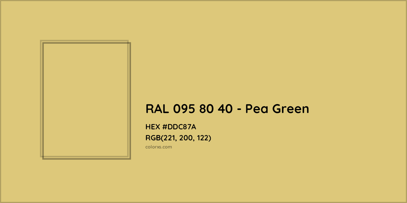 HEX #DDC87A RAL 095 80 40 - Pea Green CMS RAL Design - Color Code