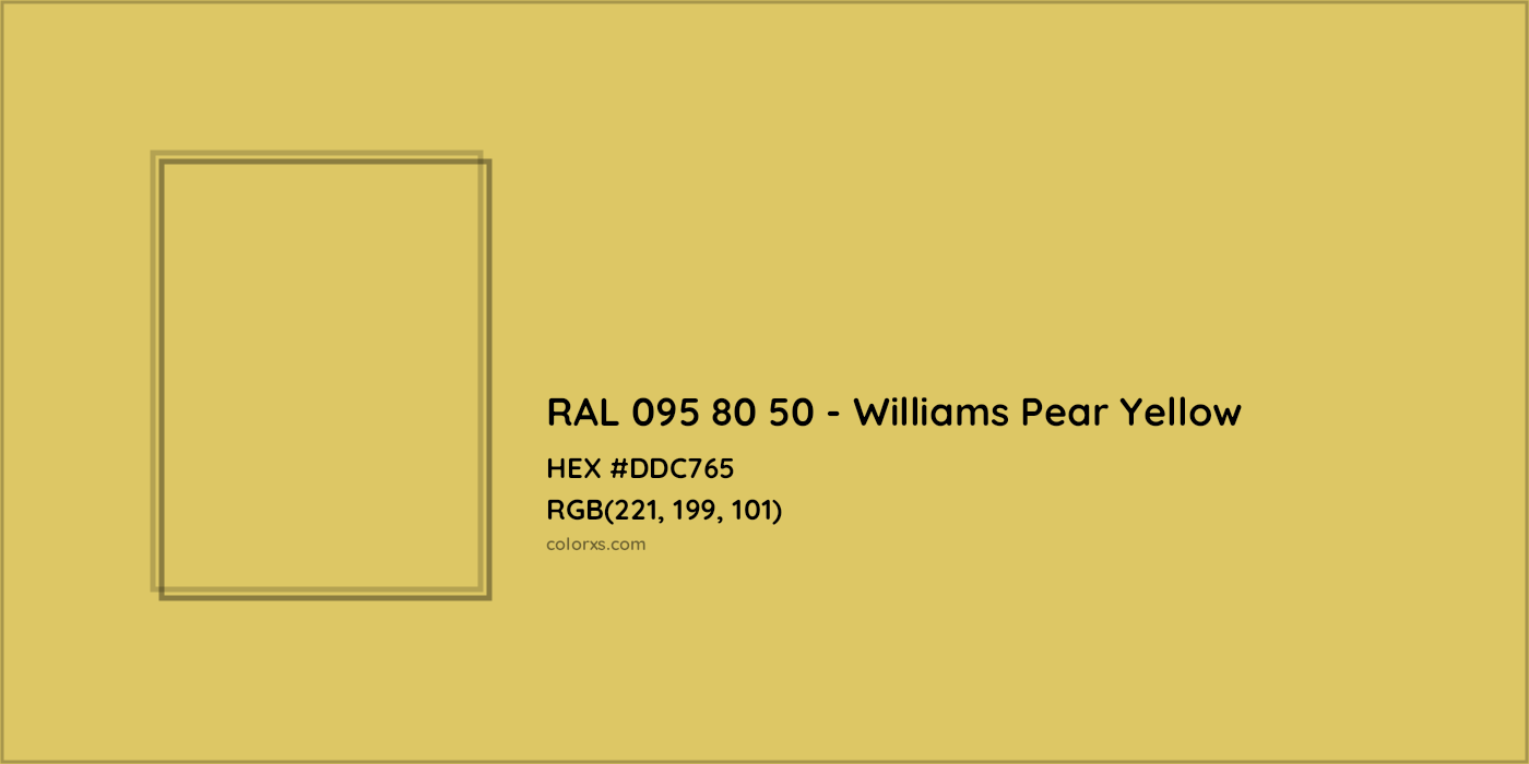 HEX #DDC765 RAL 095 80 50 - Williams Pear Yellow CMS RAL Design - Color Code