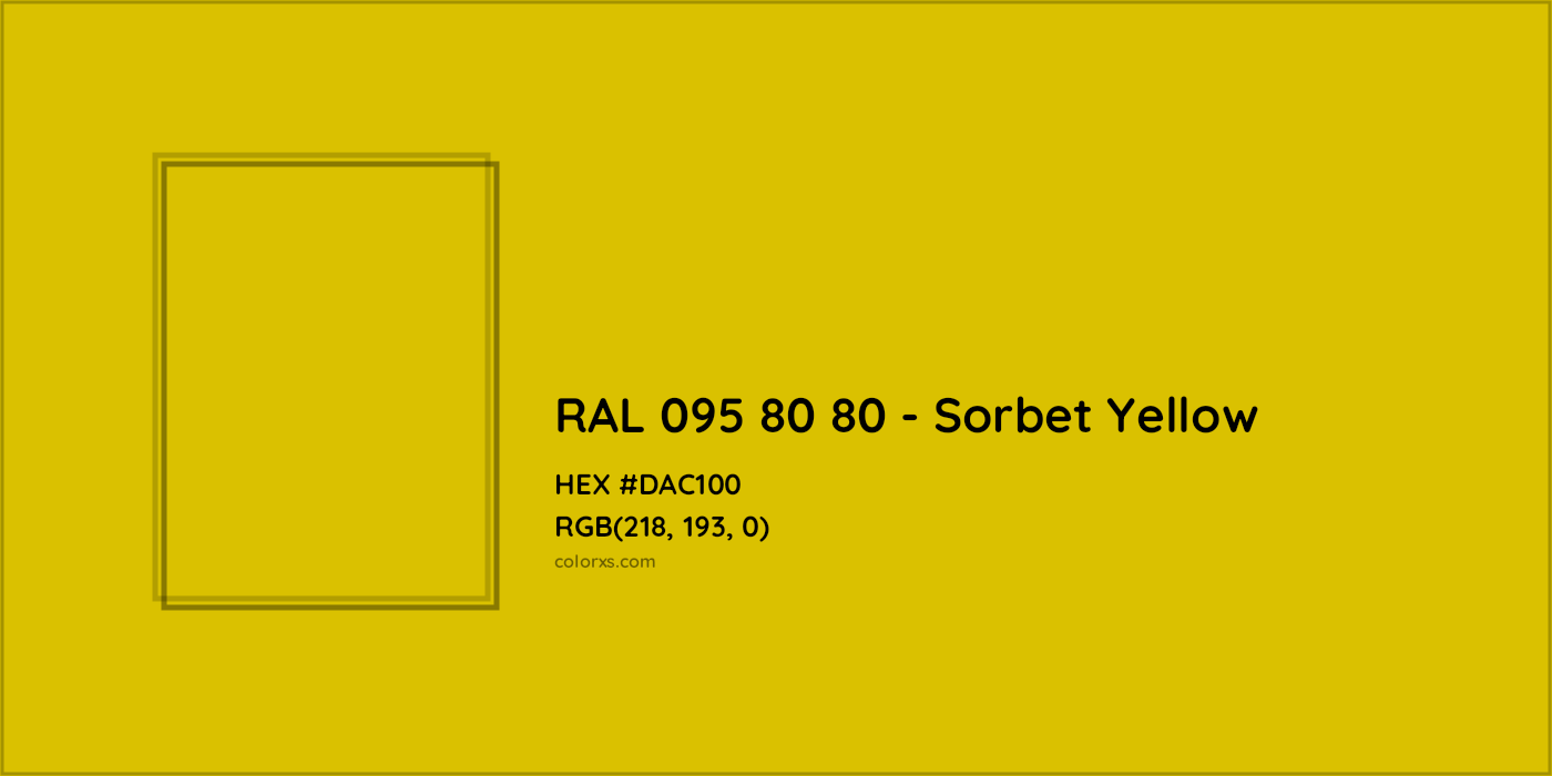 HEX #DAC100 RAL 095 80 80 - Sorbet Yellow CMS RAL Design - Color Code