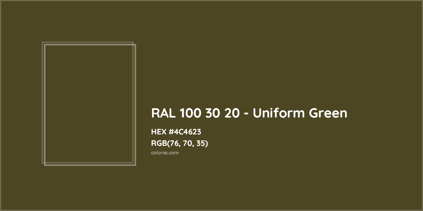 HEX #4C4623 RAL 100 30 20 - Uniform Green CMS RAL Design - Color Code