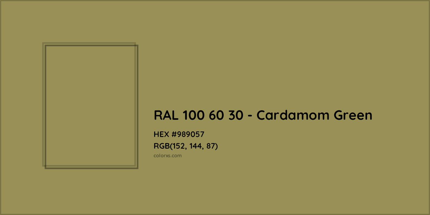 HEX #989057 RAL 100 60 30 - Cardamom Green CMS RAL Design - Color Code