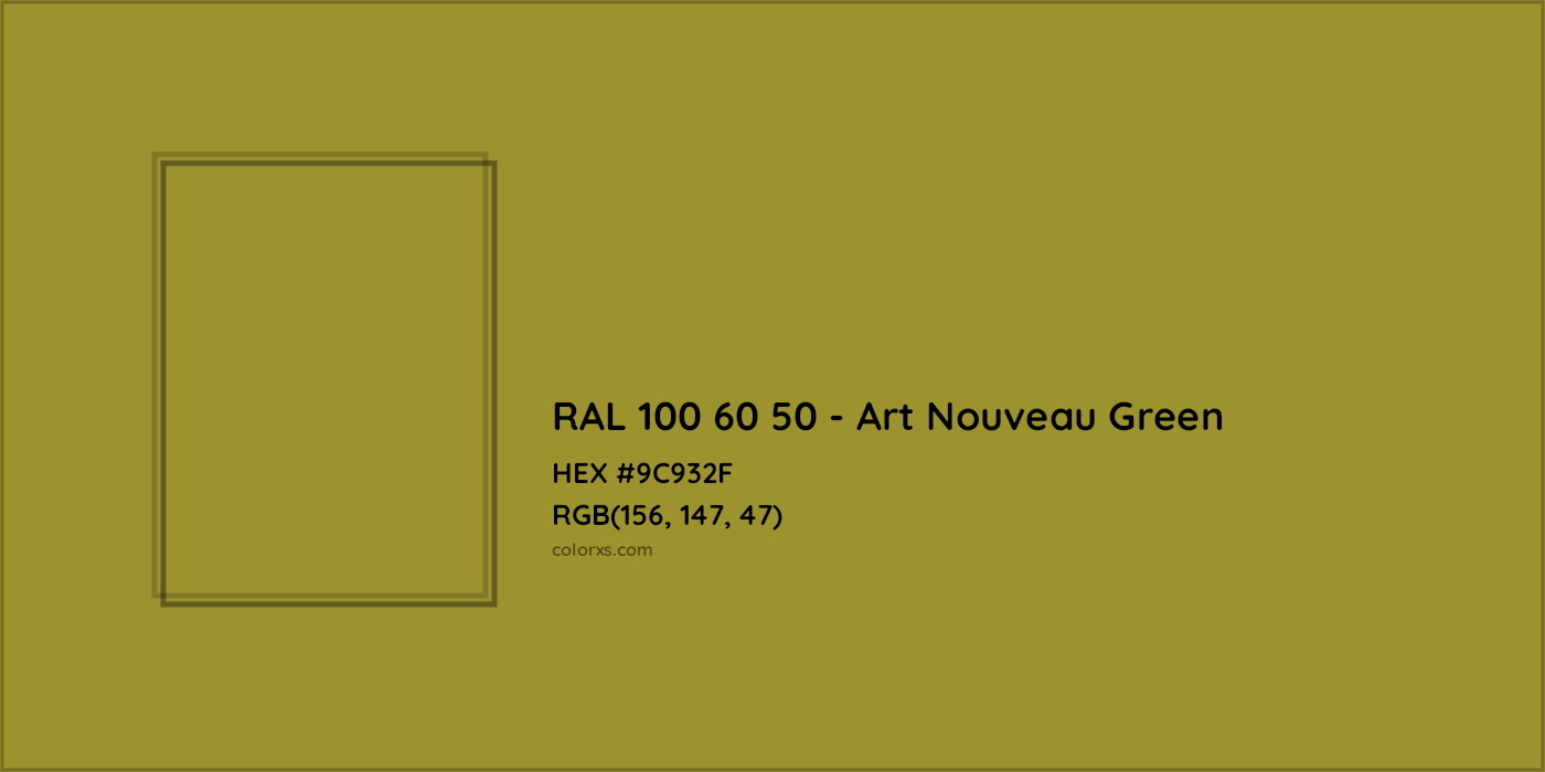 HEX #9C932F RAL 100 60 50 - Art Nouveau Green CMS RAL Design - Color Code