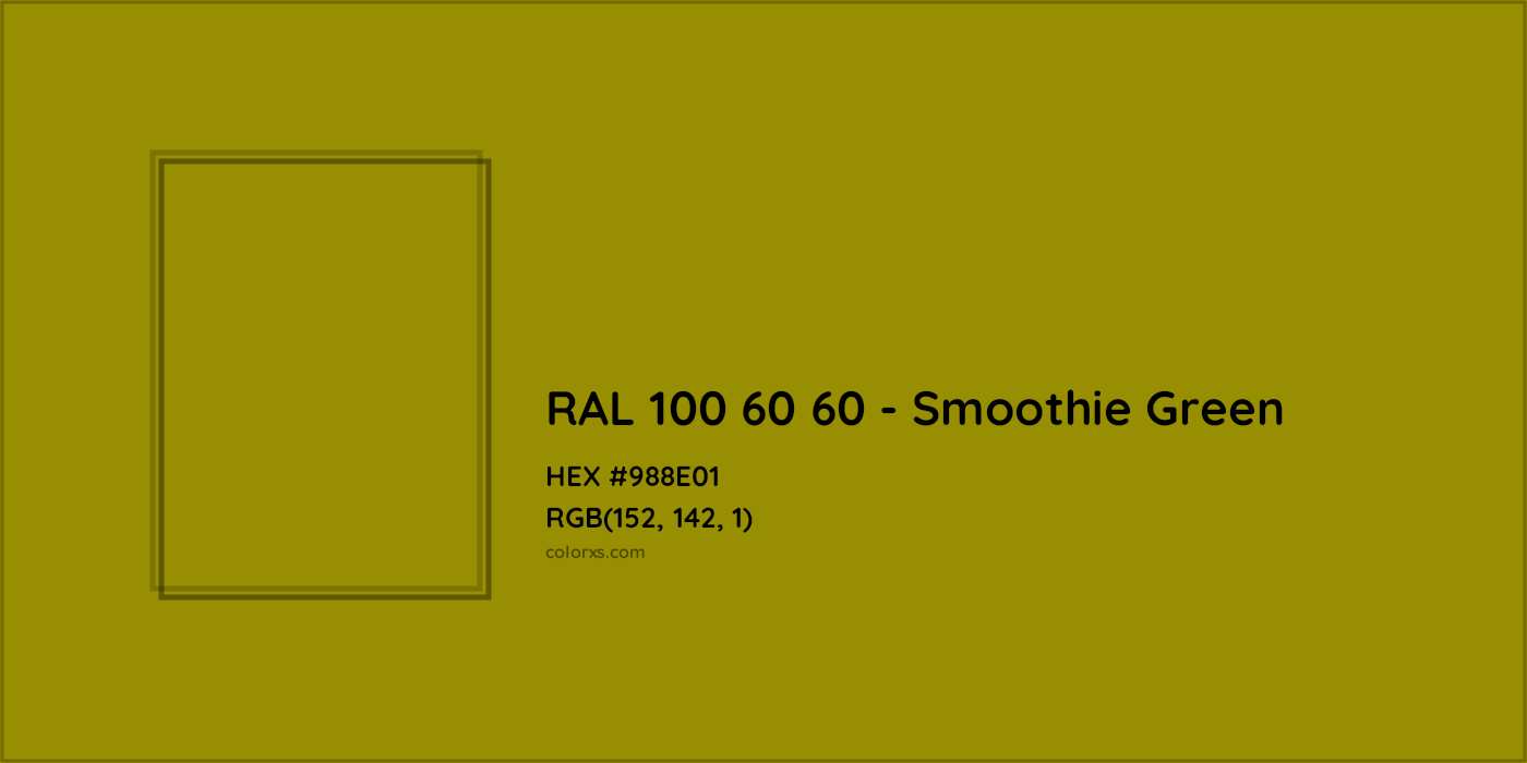 HEX #988E01 RAL 100 60 60 - Smoothie Green CMS RAL Design - Color Code