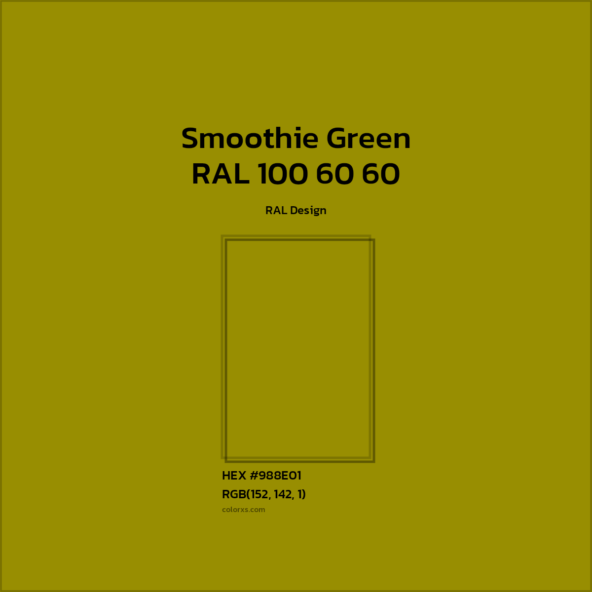 HEX #988E01 RAL 100 60 60 - Smoothie Green CMS RAL Design - Color Code