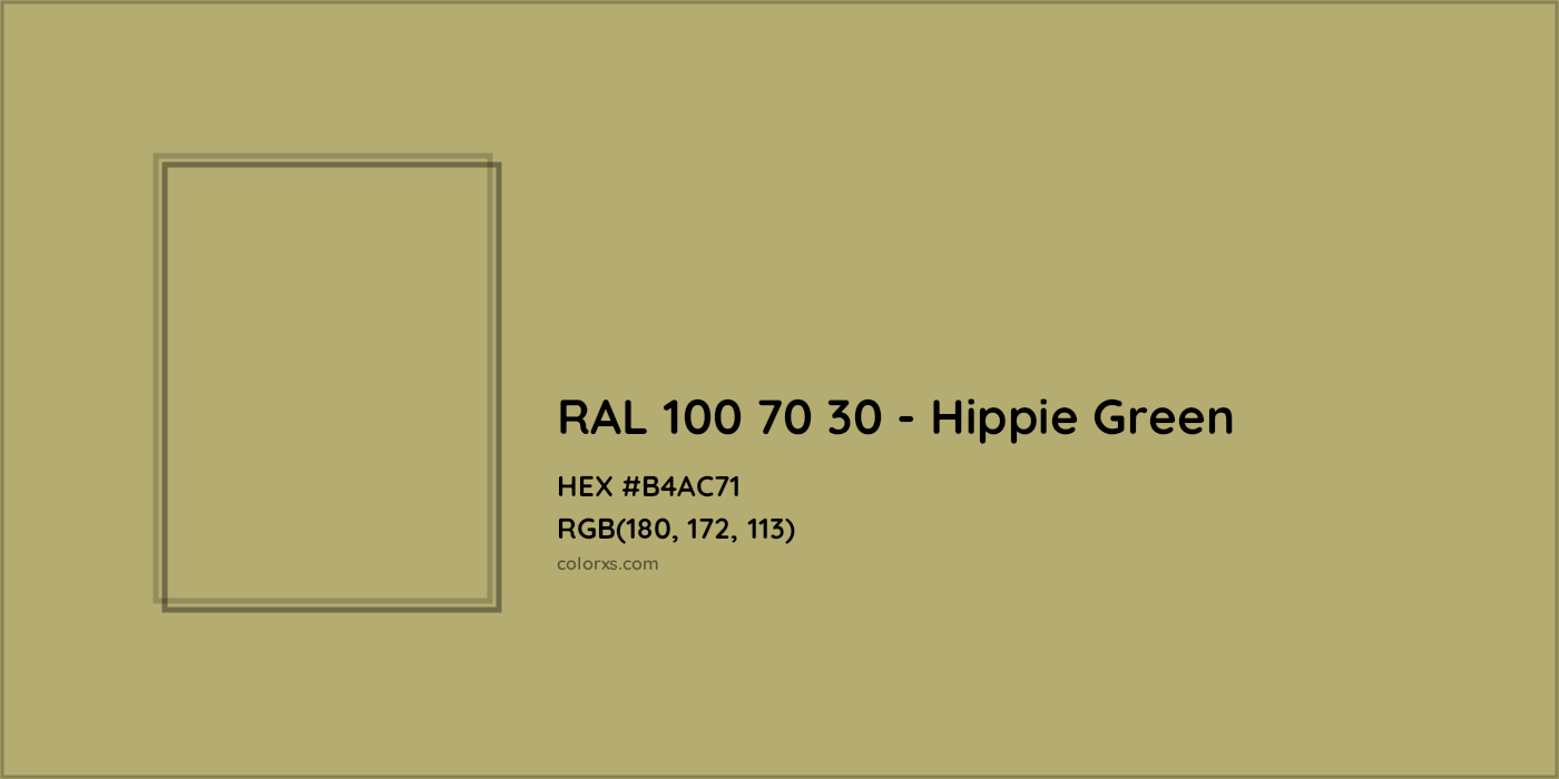 HEX #B4AC71 RAL 100 70 30 - Hippie Green CMS RAL Design - Color Code