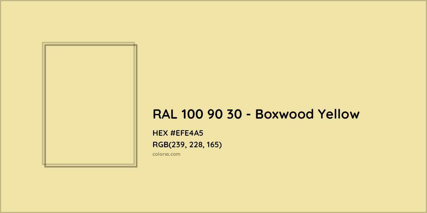 HEX #EFE4A5 RAL 100 90 30 - Boxwood Yellow CMS RAL Design - Color Code
