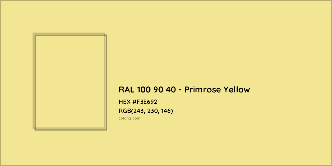 HEX #F3E692 RAL 100 90 40 - Primrose Yellow CMS RAL Design - Color Code
