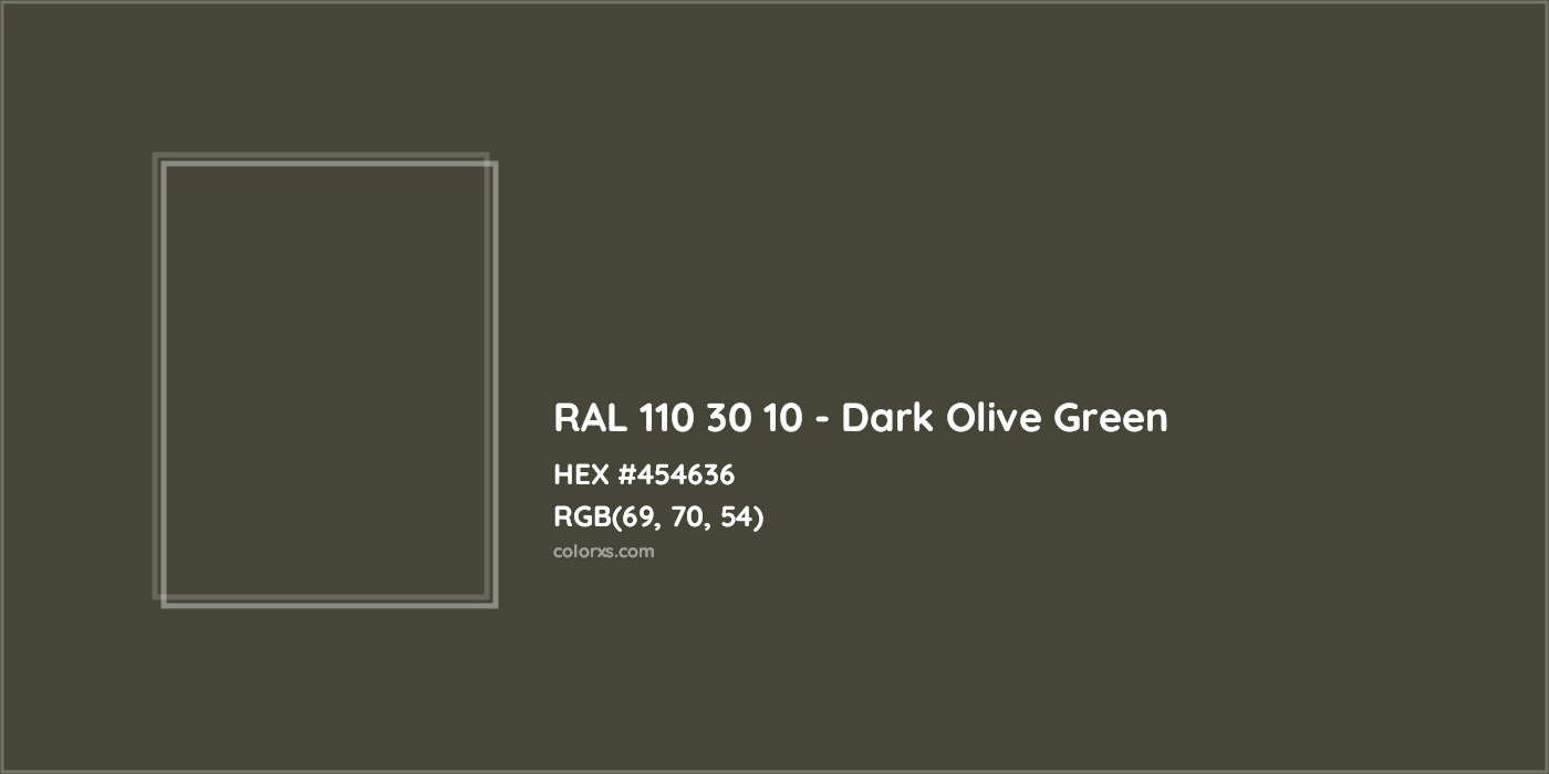 HEX #454636 RAL 110 30 10 - Dark Olive Green CMS RAL Design - Color Code