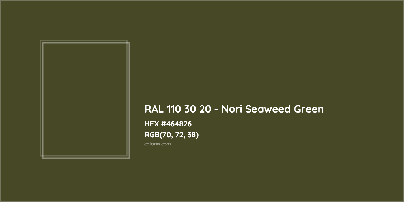 HEX #464826 RAL 110 30 20 - Nori Seaweed Green CMS RAL Design - Color Code