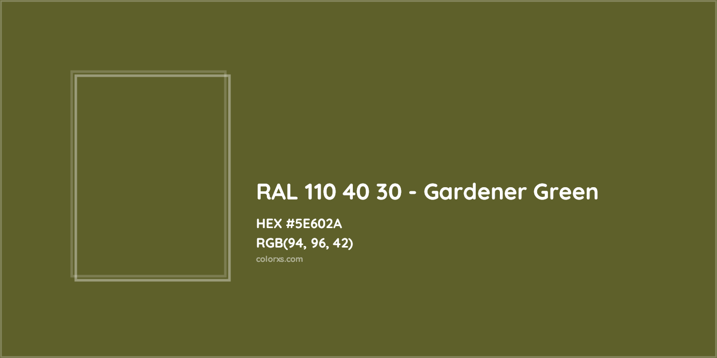 HEX #5E602A RAL 110 40 30 - Gardener Green CMS RAL Design - Color Code