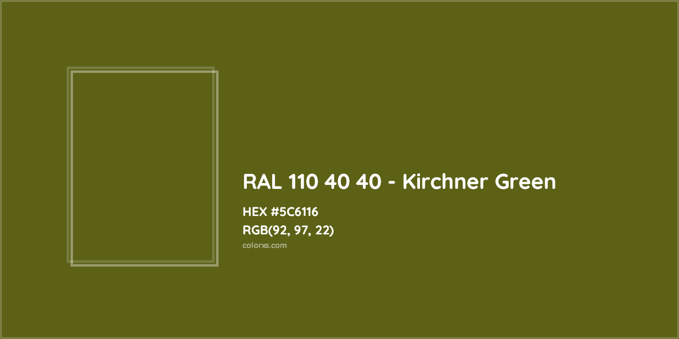 HEX #5C6116 RAL 110 40 40 - Kirchner Green CMS RAL Design - Color Code