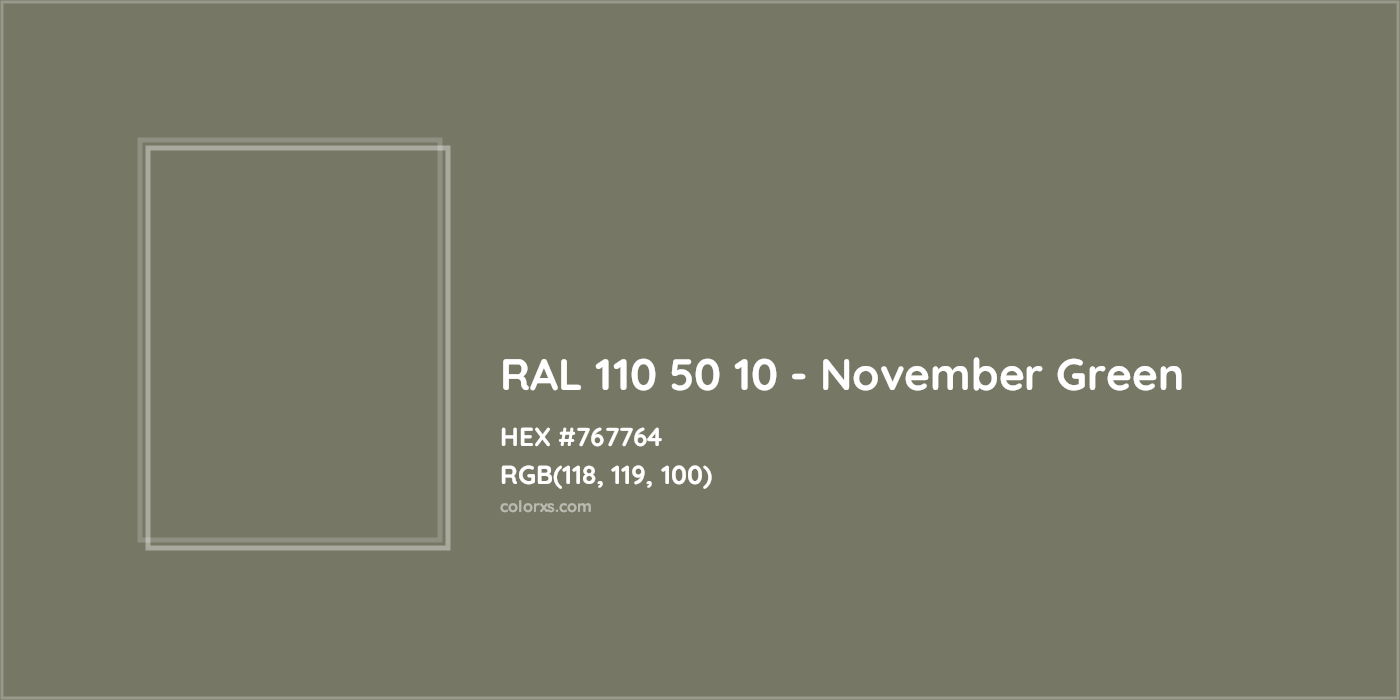 HEX #767764 RAL 110 50 10 - November Green CMS RAL Design - Color Code