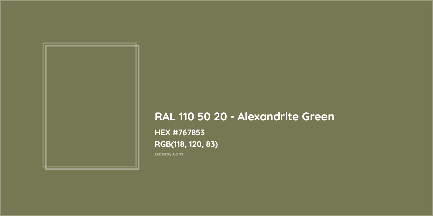 HEX #767853 RAL 110 50 20 - Alexandrite Green CMS RAL Design - Color Code