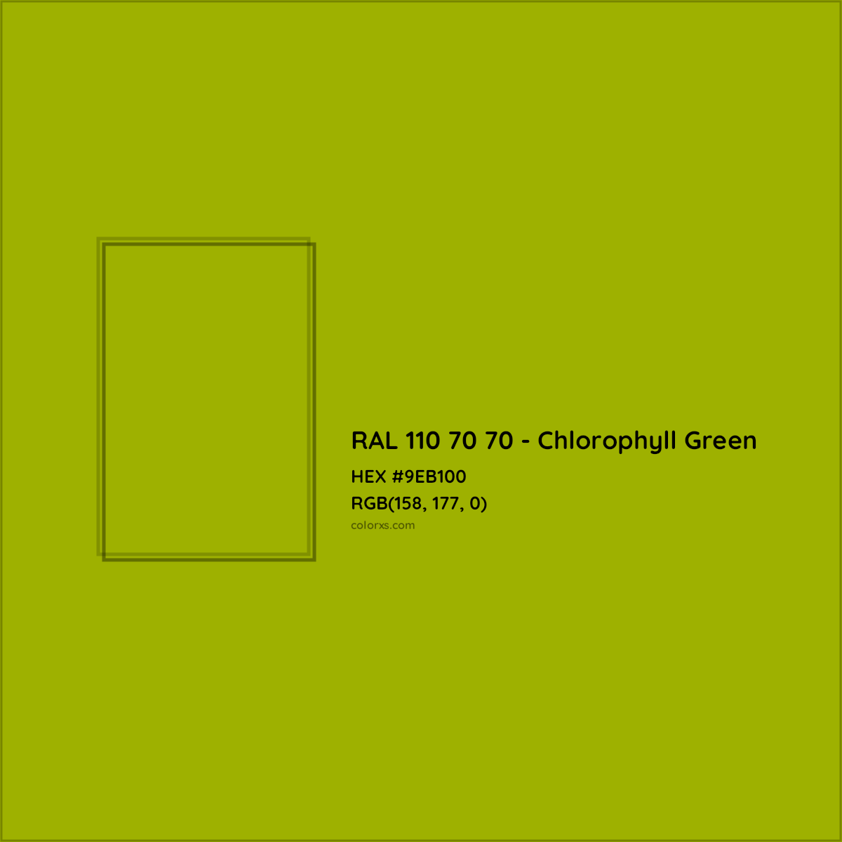 HEX #9EB100 RAL 110 70 70 - Chlorophyll Green CMS RAL Design - Color Code