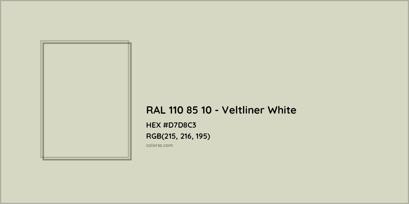 HEX #D7D8C3 RAL 110 85 10 - Veltliner White CMS RAL Design - Color Code