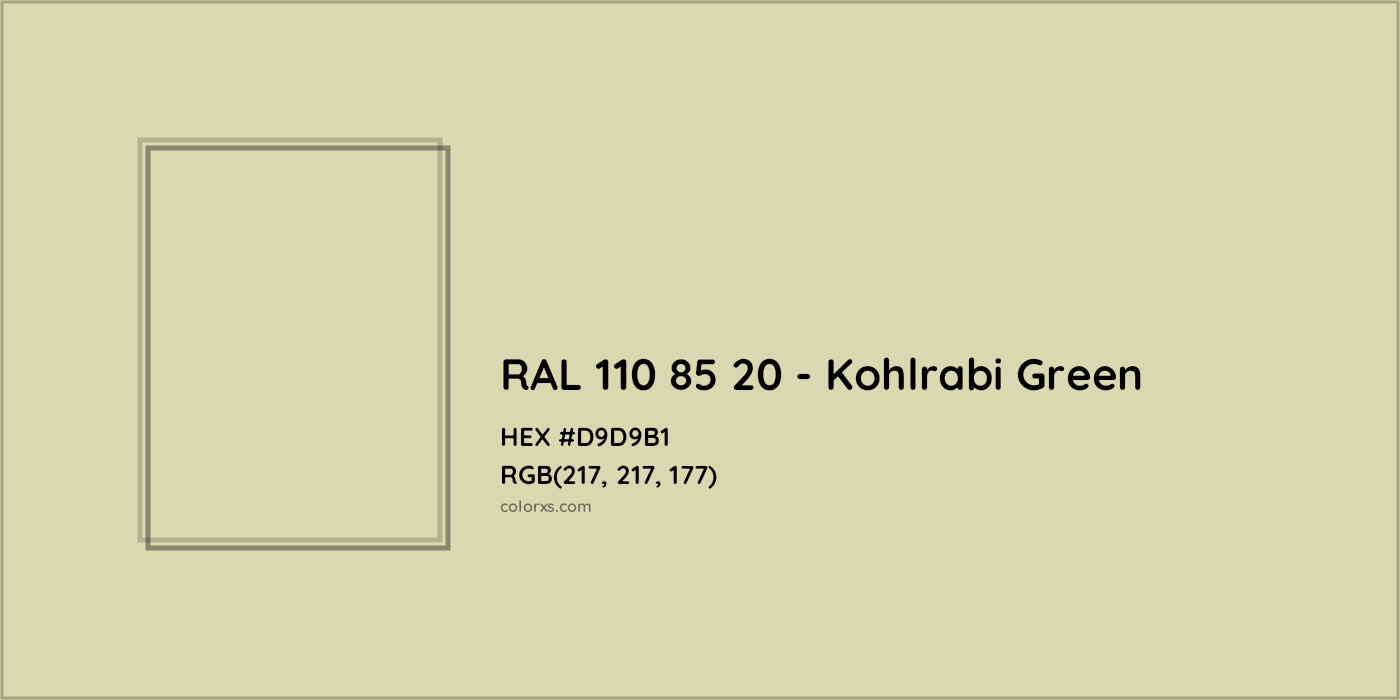 HEX #D9D9B1 RAL 110 85 20 - Kohlrabi Green CMS RAL Design - Color Code