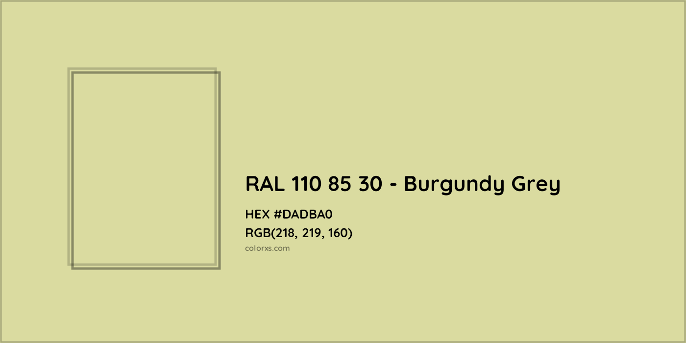 HEX #DADBA0 RAL 110 85 30 - Burgundy Grey CMS RAL Design - Color Code