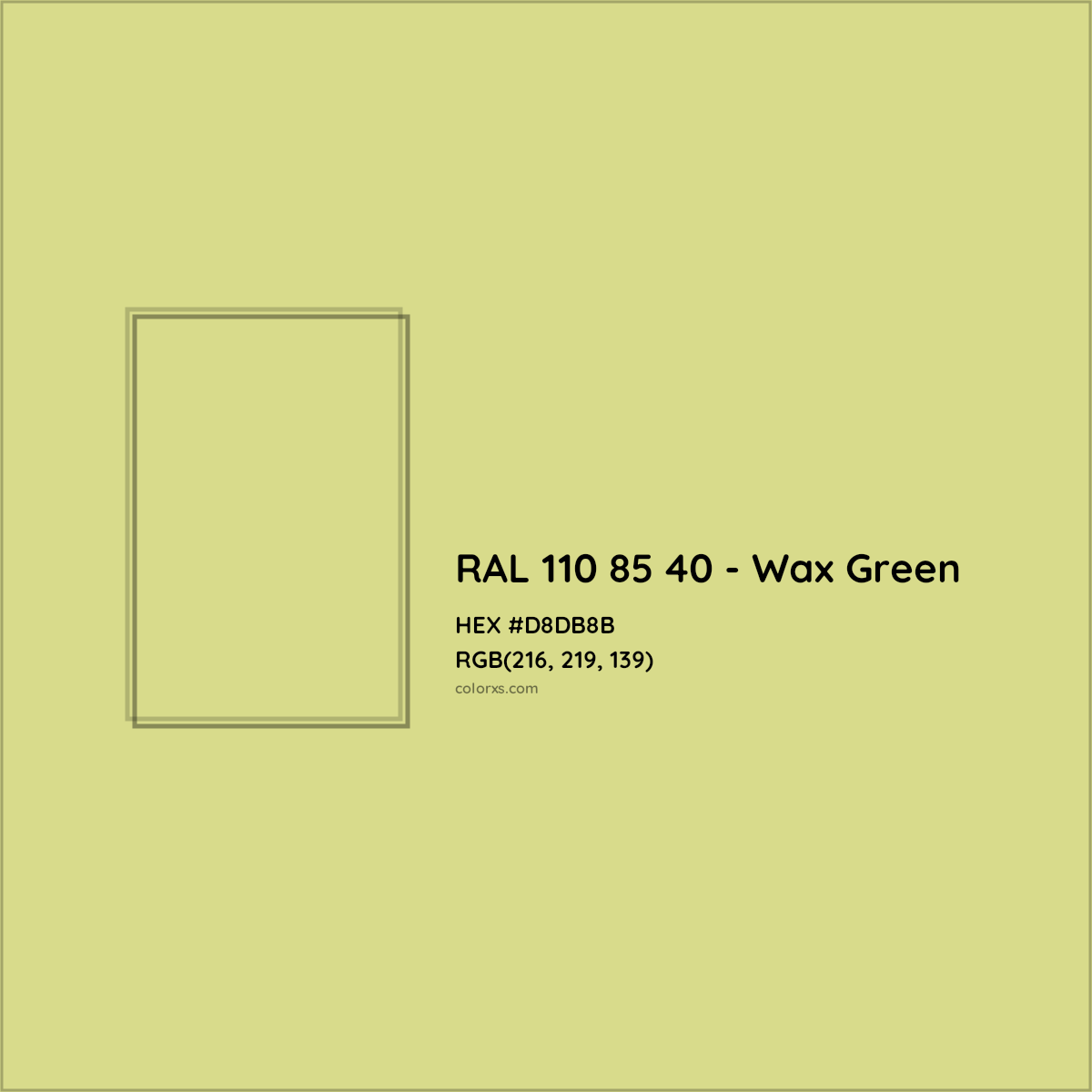 HEX #D8DB8B RAL 110 85 40 - Wax Green CMS RAL Design - Color Code