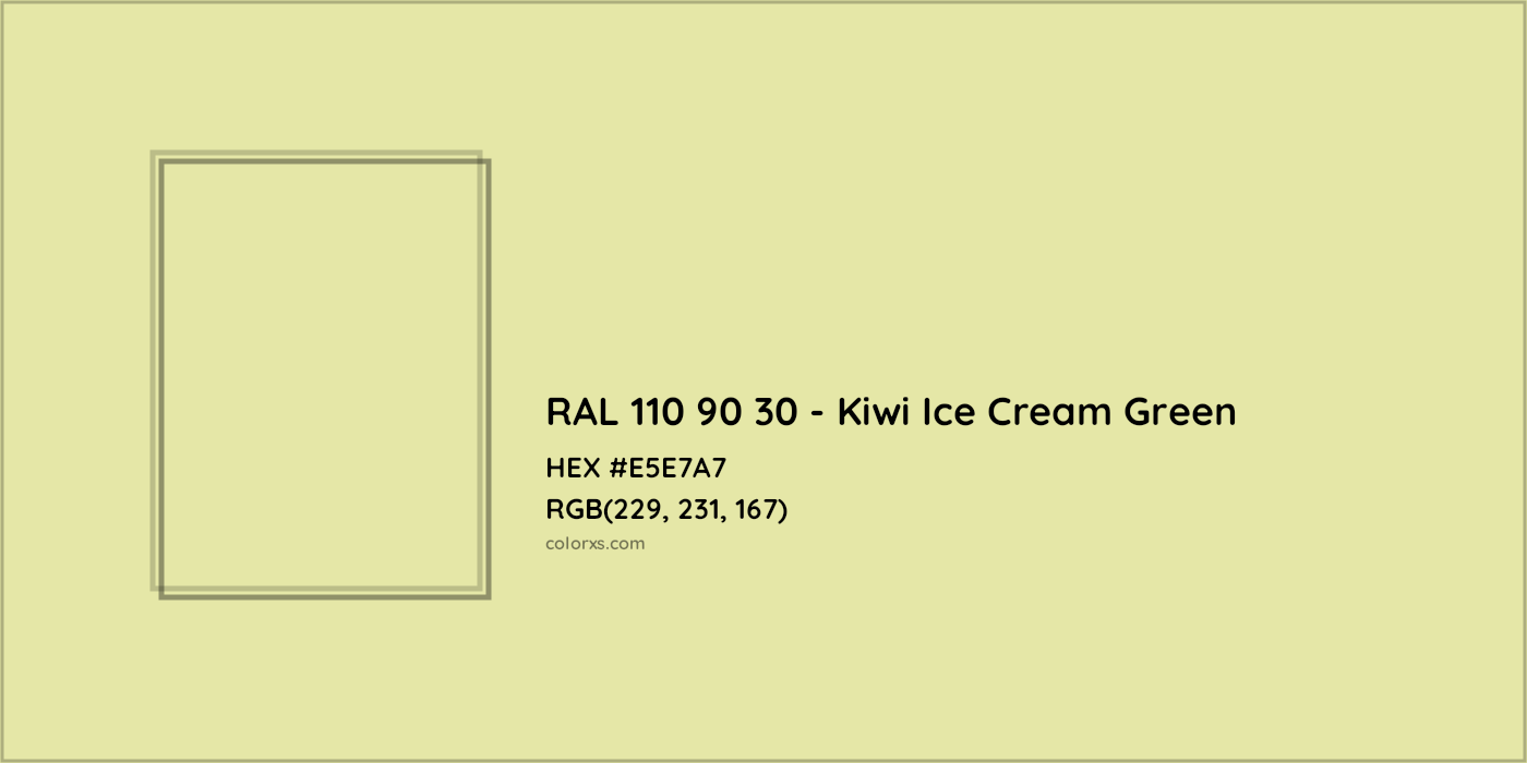 HEX #E5E7A7 RAL 110 90 30 - Kiwi Ice Cream Green CMS RAL Design - Color Code