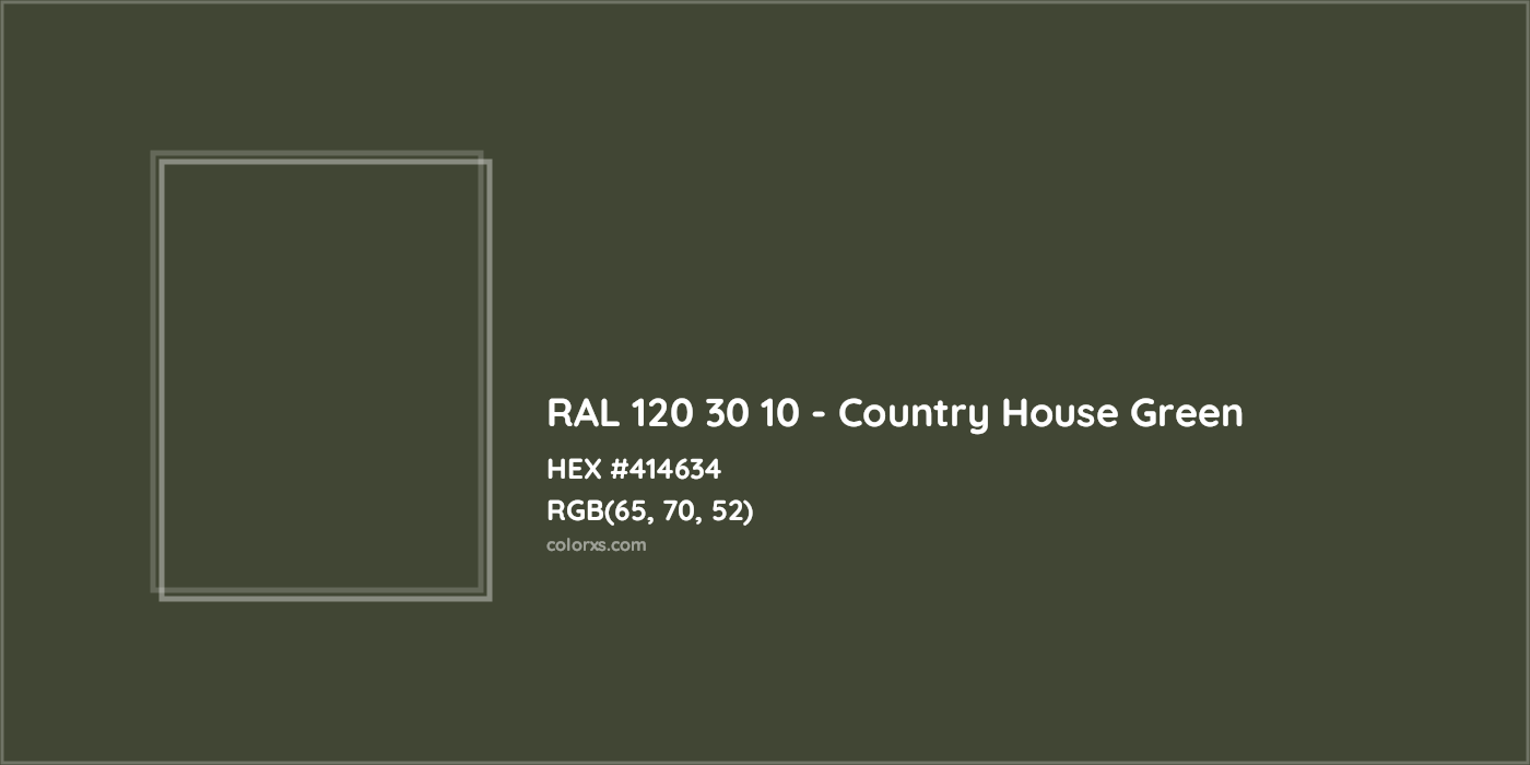 HEX #414634 RAL 120 30 10 - Country House Green CMS RAL Design - Color Code