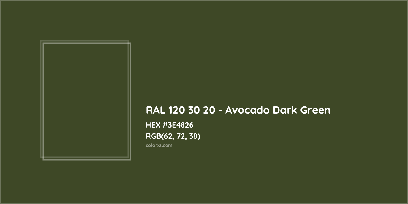 HEX #3E4826 RAL 120 30 20 - Avocado Dark Green CMS RAL Design - Color Code