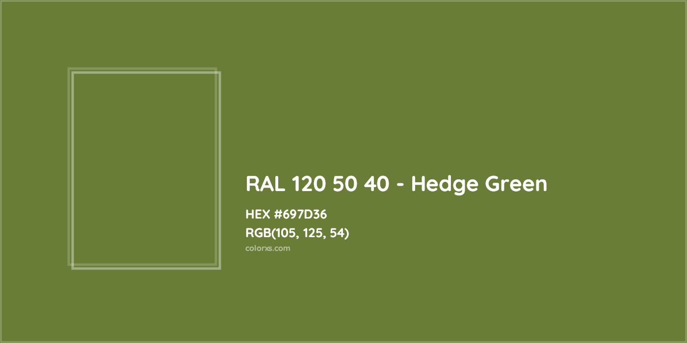 HEX #697D36 RAL 120 50 40 - Hedge Green CMS RAL Design - Color Code