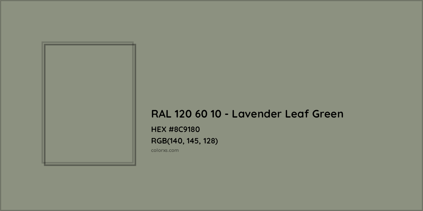 HEX #8C9180 RAL 120 60 10 - Lavender Leaf Green CMS RAL Design - Color Code