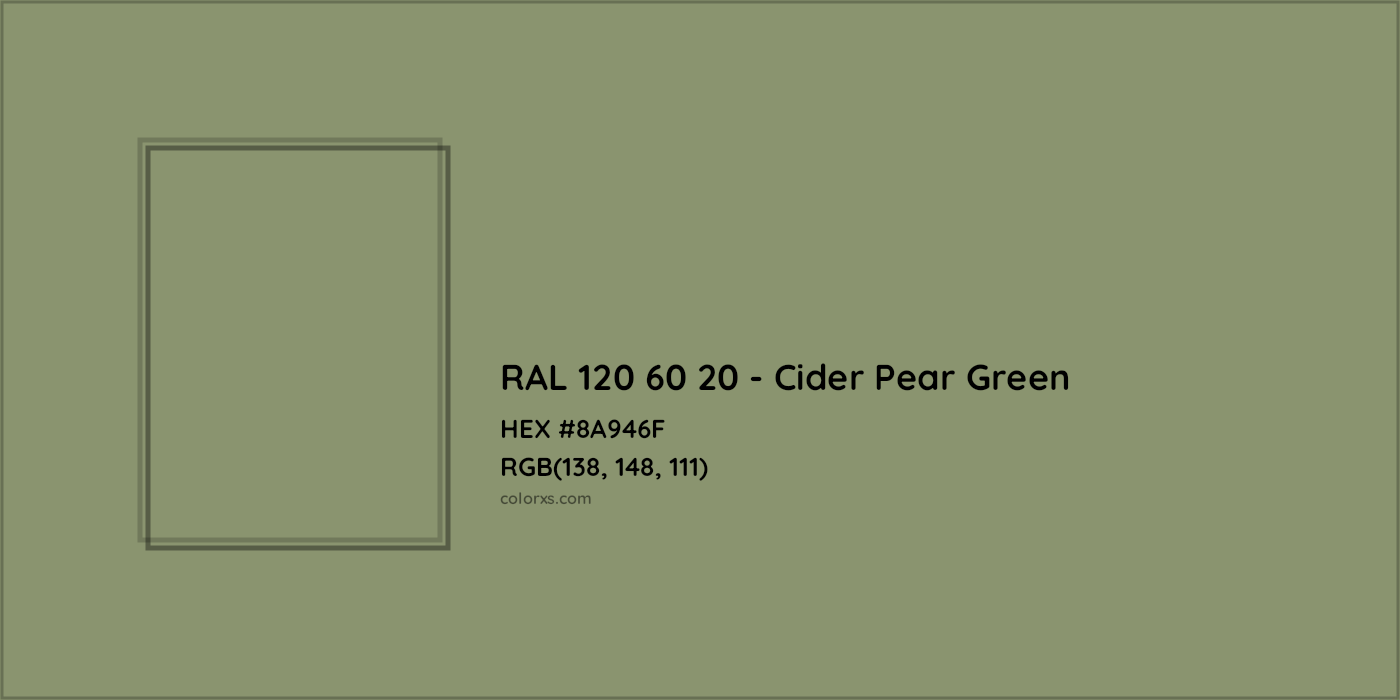 HEX #8A946F RAL 120 60 20 - Cider Pear Green CMS RAL Design - Color Code