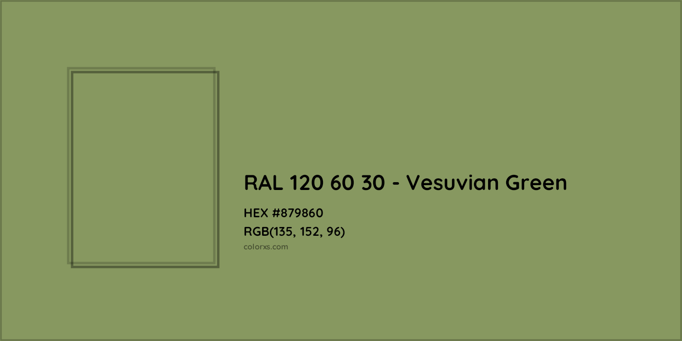 HEX #879860 RAL 120 60 30 - Vesuvian Green CMS RAL Design - Color Code