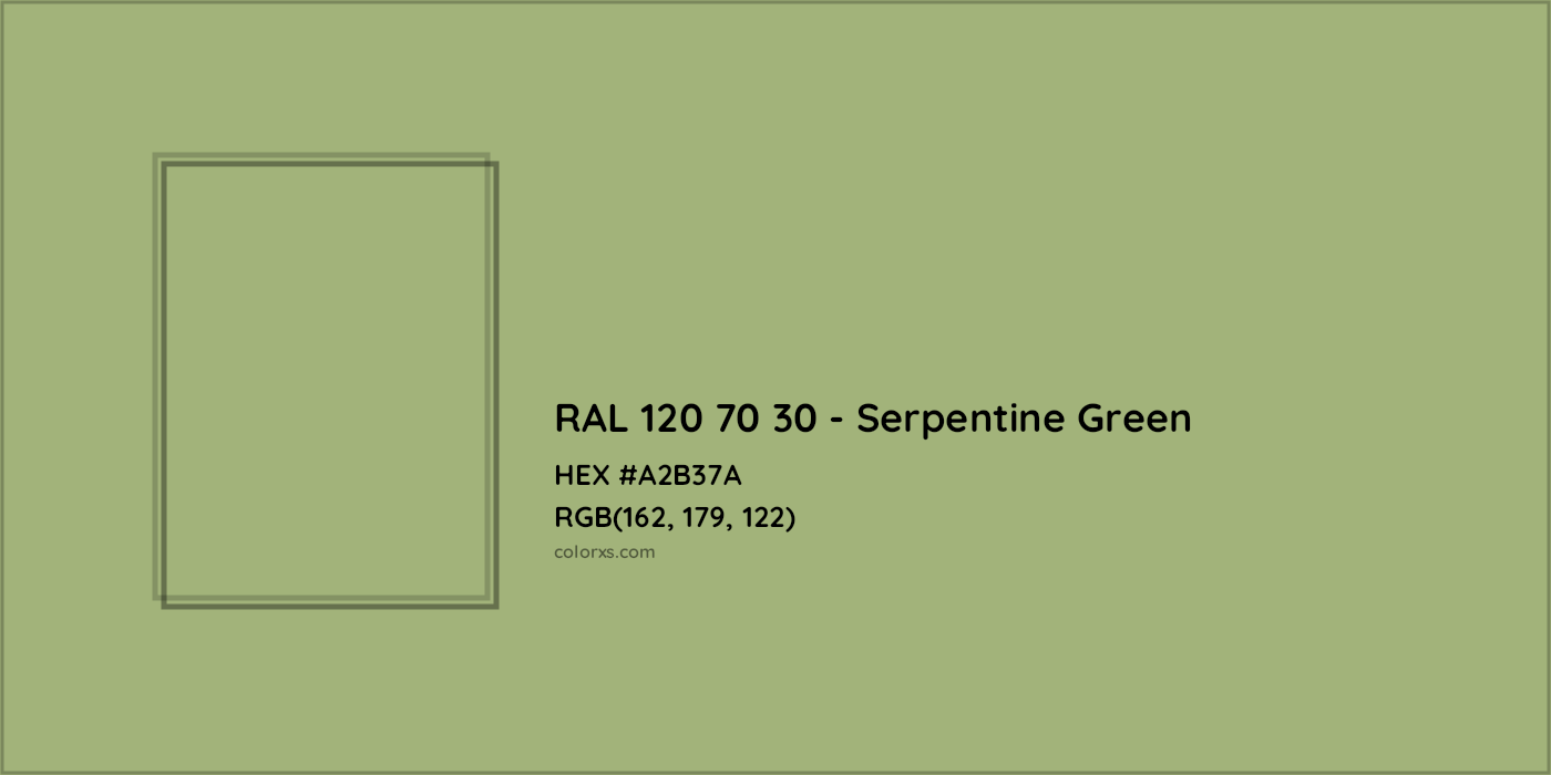 HEX #A2B37A RAL 120 70 30 - Serpentine Green CMS RAL Design - Color Code