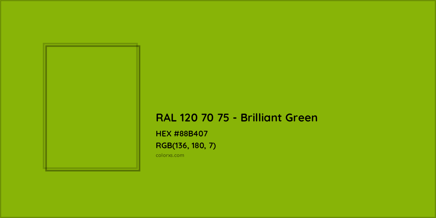 HEX #88B407 RAL 120 70 75 - Brilliant Green CMS RAL Design - Color Code