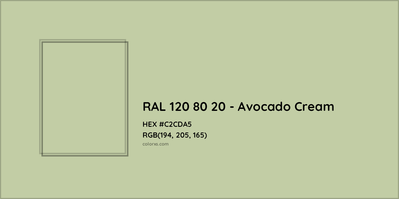 HEX #C2CDA5 RAL 120 80 20 - Avocado Cream CMS RAL Design - Color Code