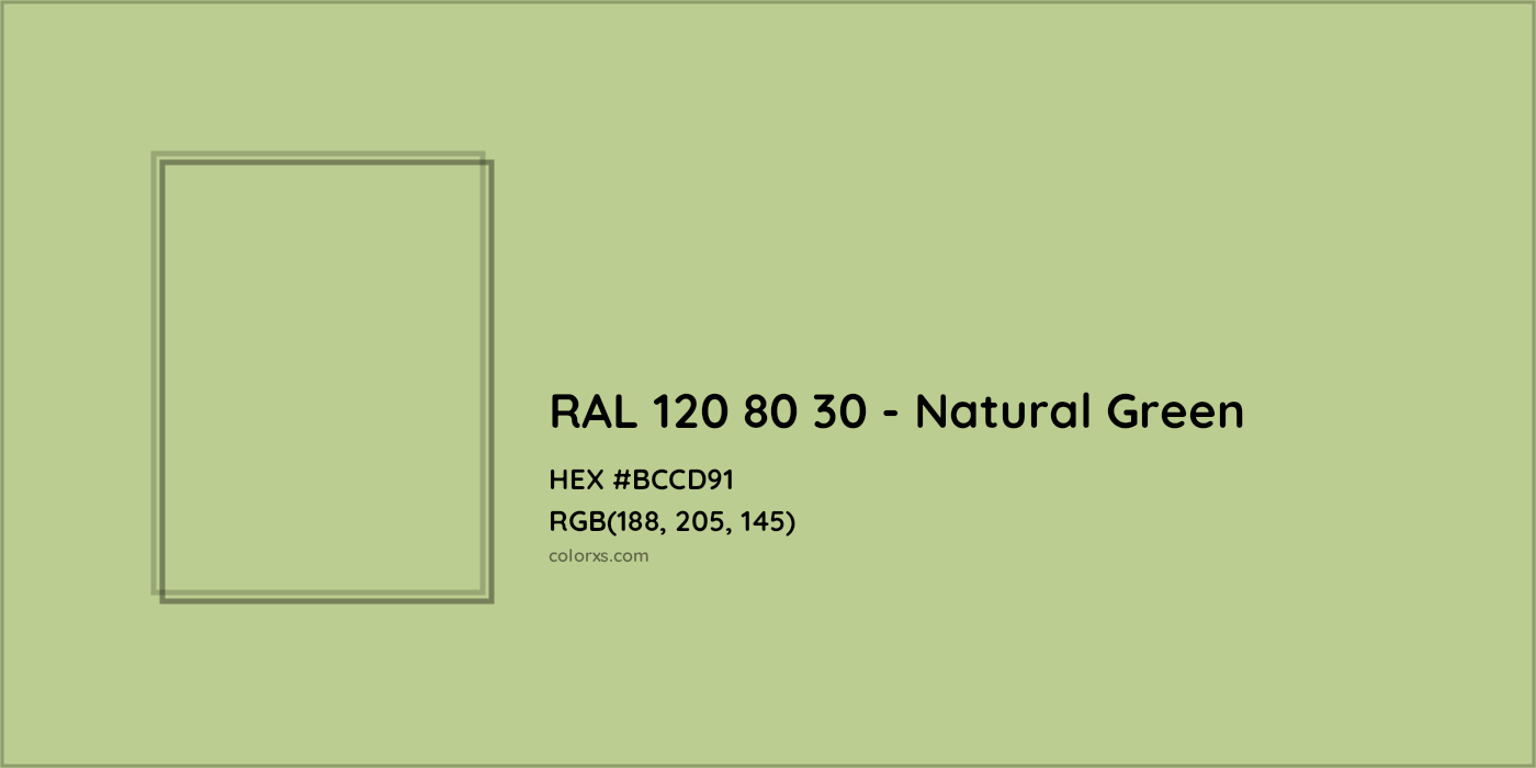 HEX #BCCD91 RAL 120 80 30 - Natural Green CMS RAL Design - Color Code