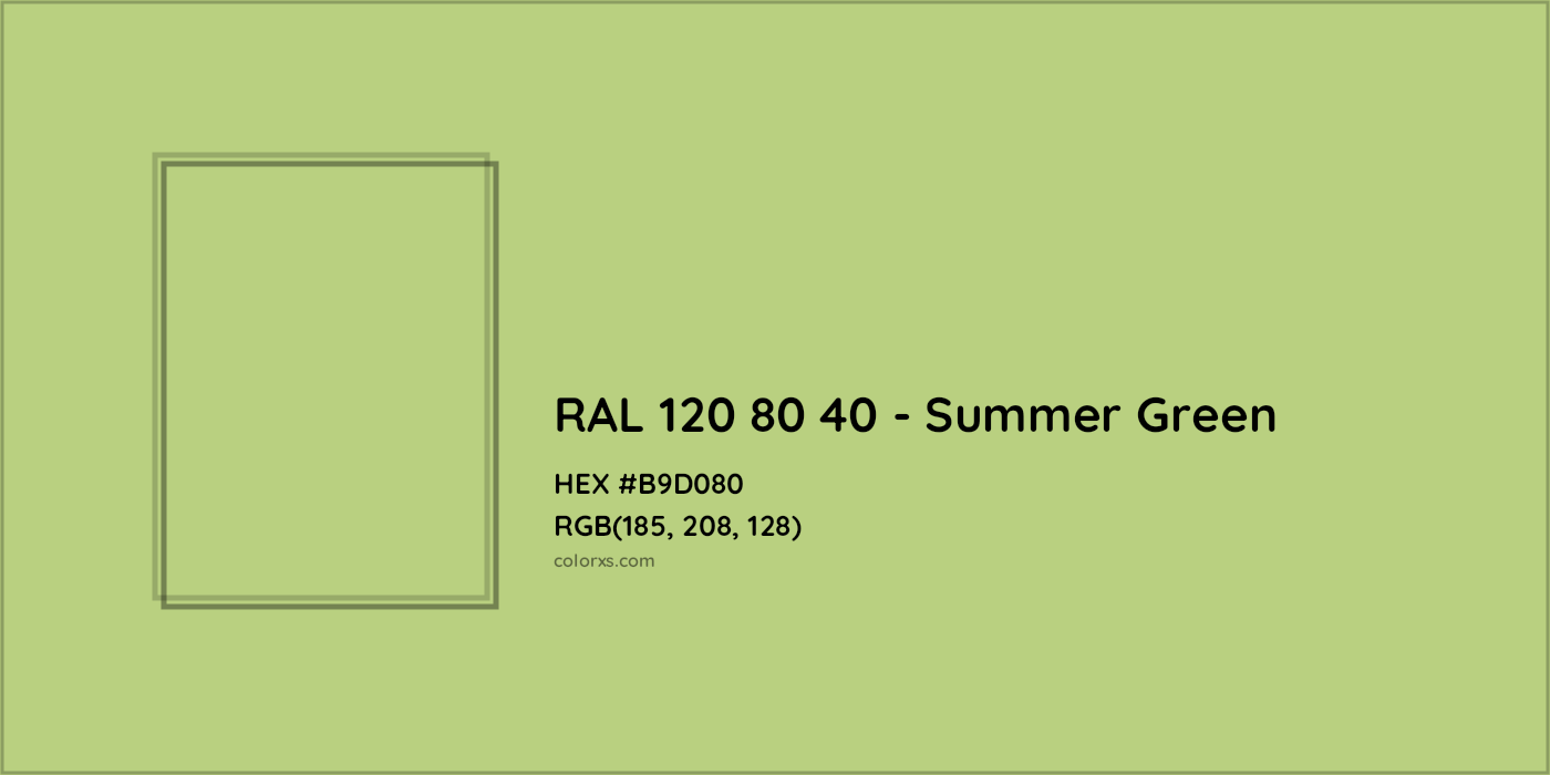 HEX #B9D080 RAL 120 80 40 - Summer Green CMS RAL Design - Color Code